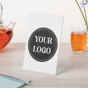 Signe De Table Design de code QR noir élégant Marque élégante