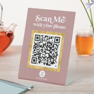 Signe De Table Design Moderne Networking QR Code marque d'entrepr