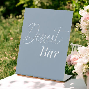 Signe De Table Dessert Bar Dusty Baby shower Mariage bleu