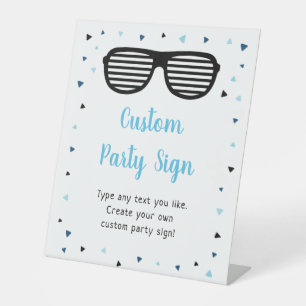 Signe De Table Deux Lunettes de soleil Cool Garçon Editable Anniv