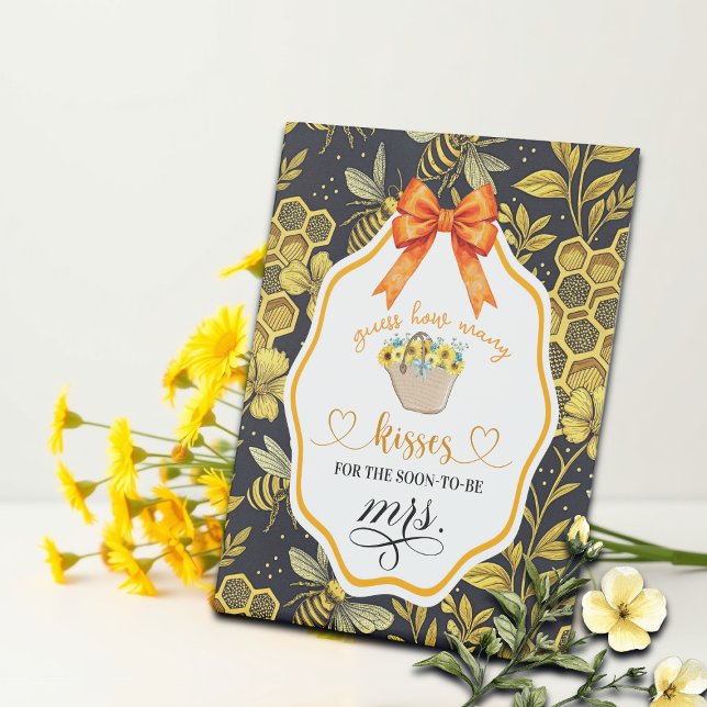 Signe De Table Devinez combien de baisers Fête des mariées jeu (Créateur téléchargé)