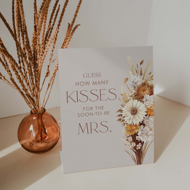 Signe De Table Devinez combien de baisers pour la douche de marié (Créateur téléchargé)