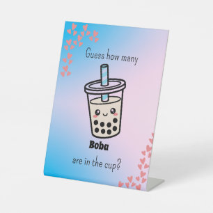 Signe De Table Devinez combien de boba y a-t-il dans la tasse ?