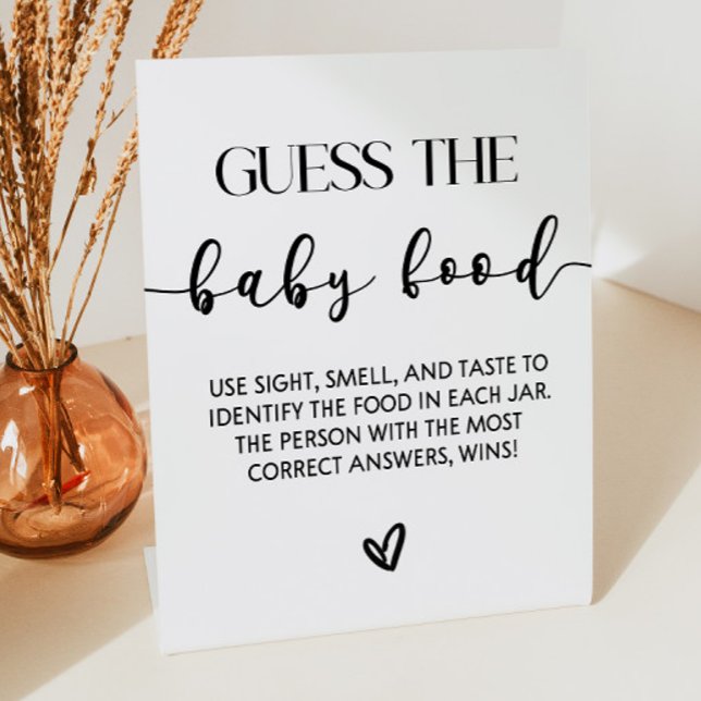 Signe De Table Devinez Le Jeu Du Baby shower Alimentaire Bébé (Créateur téléchargé)