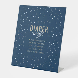 Signe De Table Diaper Raffle Adventure Await Boy Blue Stars