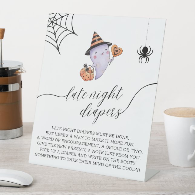 Signe De Table Diapositives nocturnes Halloween Baby shower fantô (In SItu)