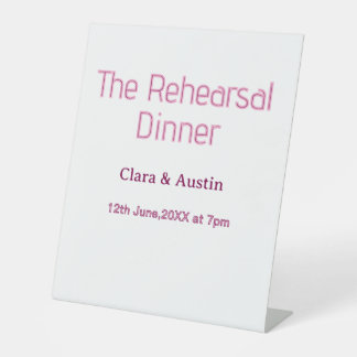 Signe De Table Dîner de répétition la veille simple minimal m