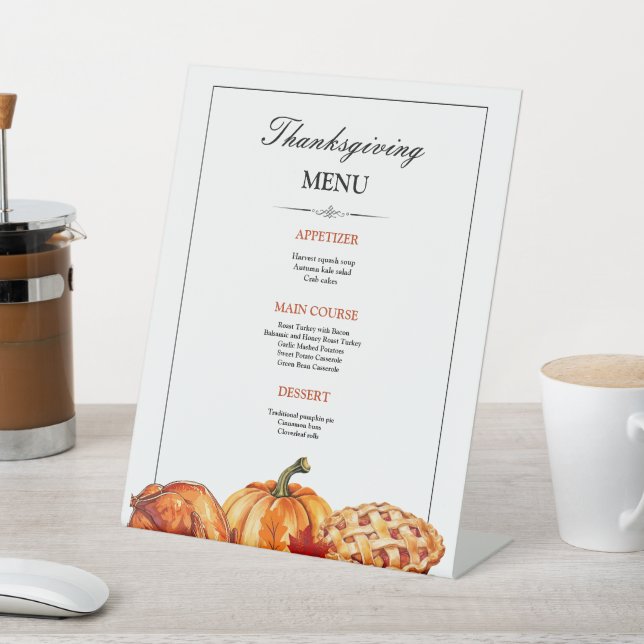 Signe De Table Dîner Thanksgiving Menu Invitation, Thanksgiving (In SItu)