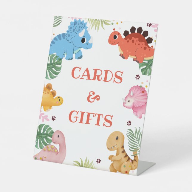 Signe De Table Dino Party Dinosaur Anniversaire cartes et cadeaux (Recto)