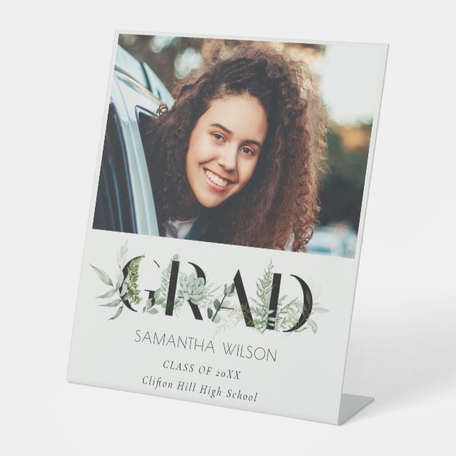 Signe De Table Diplôme photo de feuillage Succulent de la fougère (Recto)