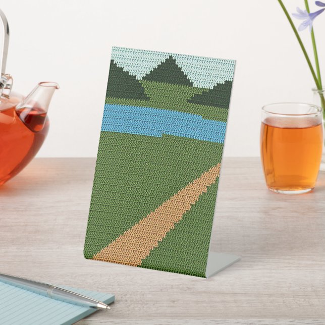 Signe De Table Dirt Road Green Country Crochet Artiste Imprimer (In SItu)