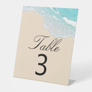 Signe De Table Disposition des places de mariage à la vague océan