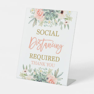 Signe De Table Distances sociales requises