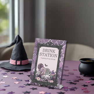 Signe De Table Distributeuse de boissons gothique violet adorable