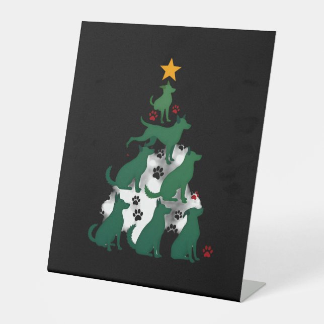 Signe De Table Dog Christmas Tree Shirt - Dog Christmas (2) (Recto)