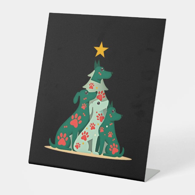 Signe De Table Dog Christmas Tree Shirt - Dog Christmas (3) (Recto)