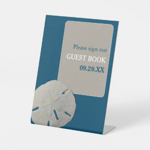 Signe De Table Dollar de sable, Mariage Ocean Blue Beach