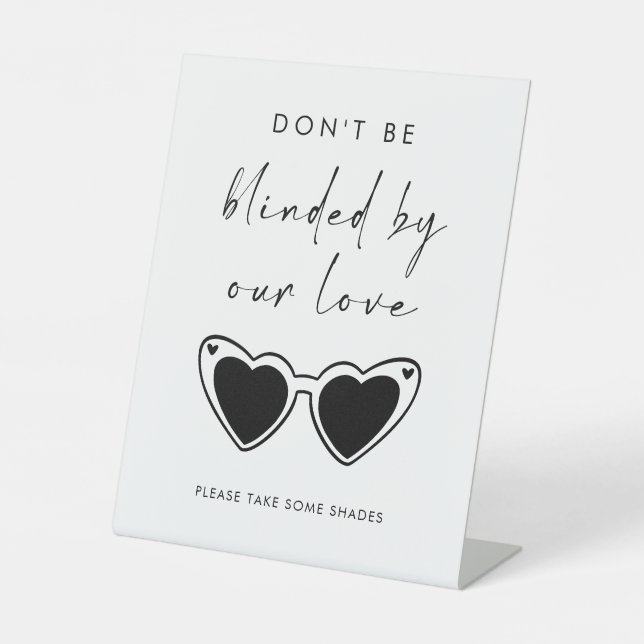 Signe De Table Don't Be Blinded By Our Love Sunglasses Wedding (Recto)