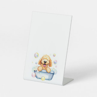 Signe De Table Doodle dans le menu blanc Tub