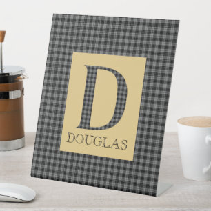 Signe De Table Douglas Tartan Monogramme D 