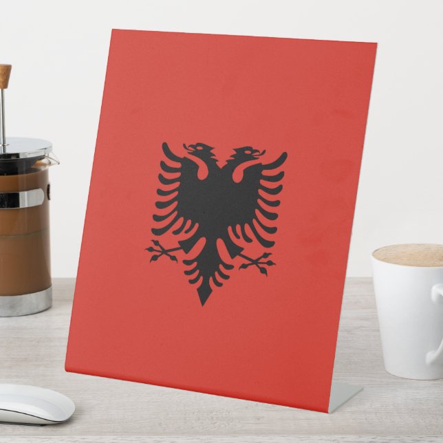 Signe De Table Drapeau albanais (In SItu)