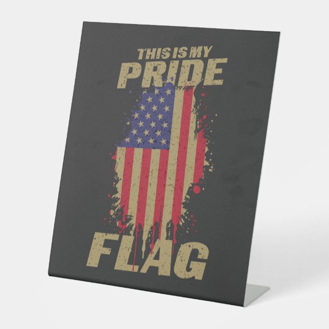 Signe De Table Drapeau américain de la 4 juillet patriotique (Recto)