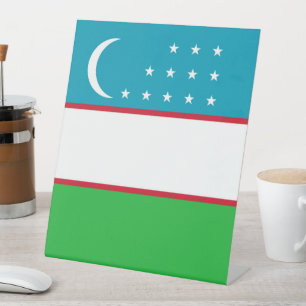 Signe De Table Drapeau de l'Ouzbékistan