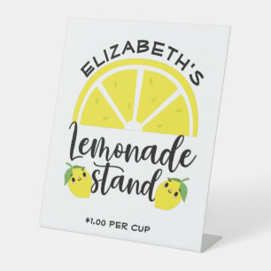 Signe De Table Drapeau du jardin de la limonade de citron mignon