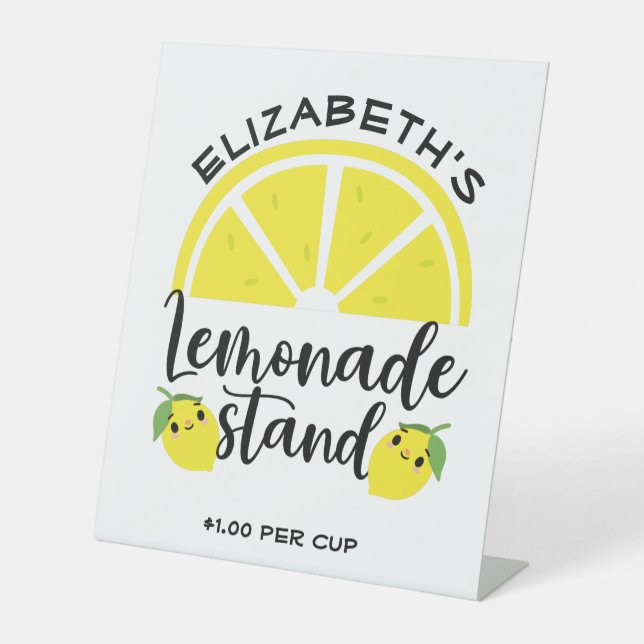 Signe De Table Drapeau du jardin de la limonade de citron mignon (Recto)