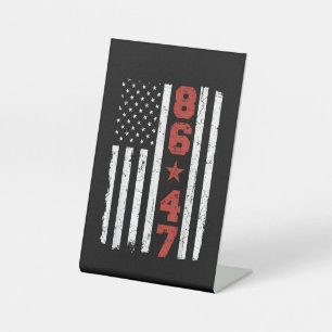 Signe De Table Drapeau rétro Vintage USA 86 47 Anti Trump