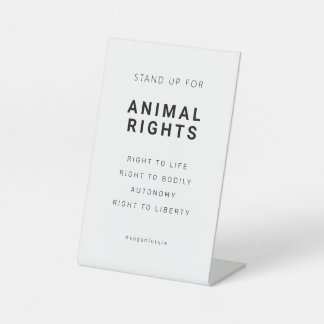 Signe De Table Droits des animaux végétaliens Typographie minimal