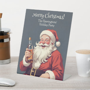 Signe De Table Drôle Drunk Père Noël
