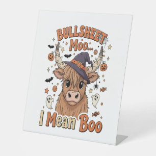 Signe De Table Drôle Halloween Vache Bullsheet Je Veux Dire