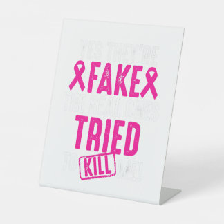 Signe De Table Drôle Oui Ce sont de faux Cool Cancer du sein Déce