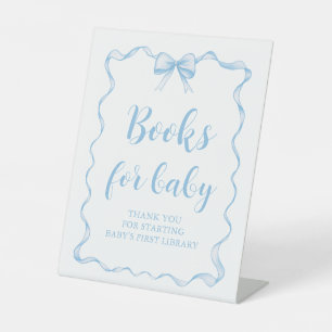 Signe De Table Dusty Blue Boy Boy Boy Baby showers Livres pour Ba
