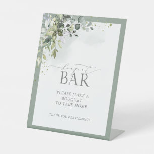 Signe De Table Dusty Blue Eucalyptus Floral Douche Bouquet Bar