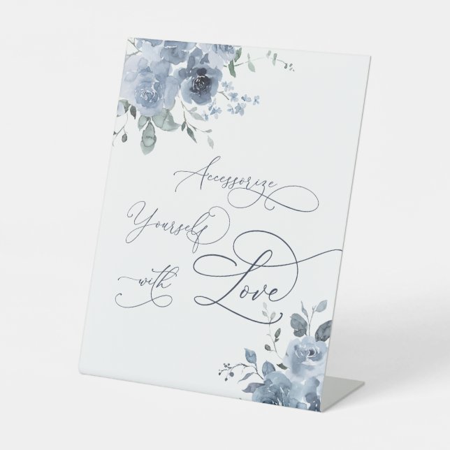 Signe De Table Dusty Blue Floral Accessorez-vous avec amour (Recto)