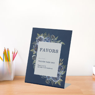 Signe De Table Dusty Blue Navy Champagne Mariage d'ivoire