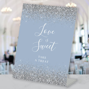 Signe De Table Dusty Blue Silver Parties scintillant Mariage L'am