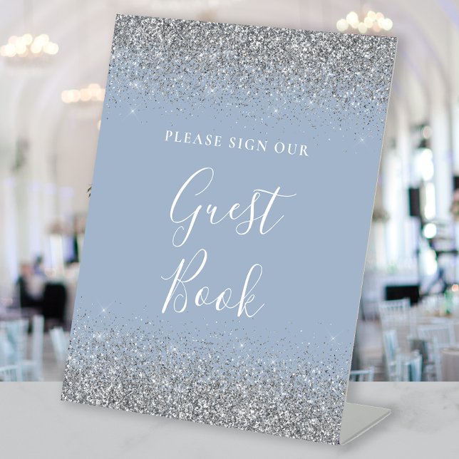 Signe De Table Dusty Blue Silver Parties scintillant Mariage livr (Créateur téléchargé)