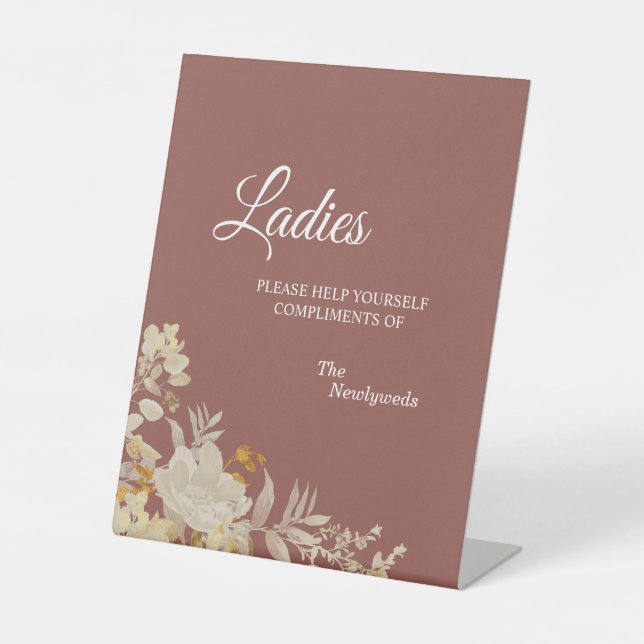 Signe De Table Dusty Rose Automne Boho Mariage Dames Salle de bai (Recto)