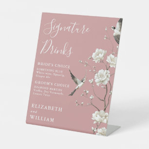 Signe De Table Dusty Rose Chinoiserie Signature Boissons Mariage