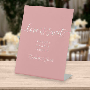 Signe De Table Dusty Rose Signature Écriture L'amour est un Favor