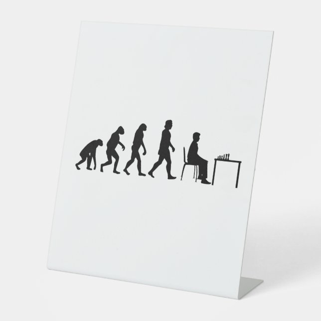 Signe De Table Échecs - Évolution du joueur d'échecs (Recto)