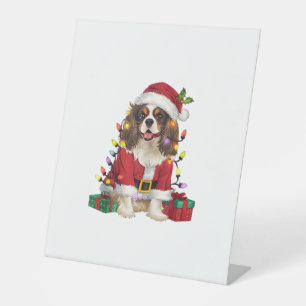 Signe De Table Éclairage de Noël Cavalier roi Charles Spaniel Chi
