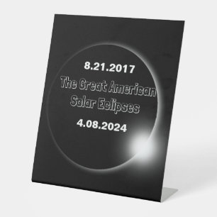Signe De Table Éclipse solaire double datée 2024 & 2017