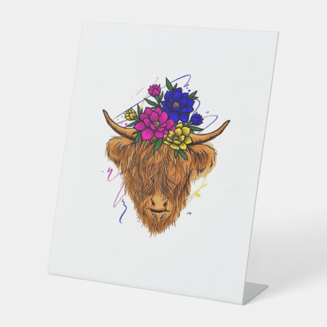 Signe De Table Écossais Highland Vache Vache Vache Whisperer Agri (Recto)