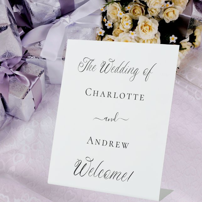 Signe De Table Écriture blanche mariage accueil moderne (Créateur téléchargé)