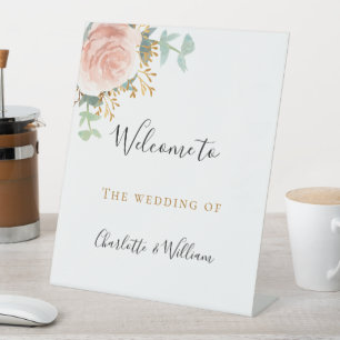 Signe De Table Eeucalyptus rose vif mariage bienvenue