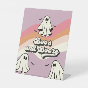 Signe De Table Éffrayant Un Retro Ghost Birthday Boze